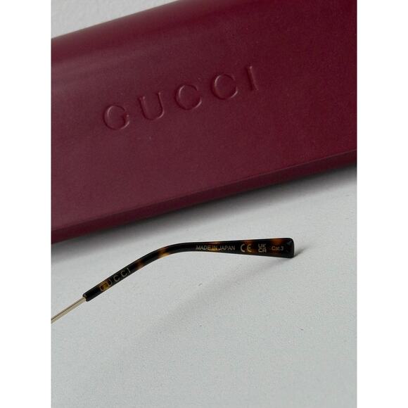 NEW Gucci GG1980S 001 Black Gold Oval Sunglasses $545 main image 4